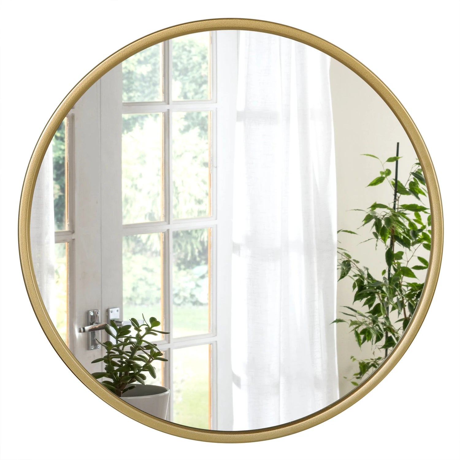Miroir mural rond cadre doré décor maison - Miroirlume