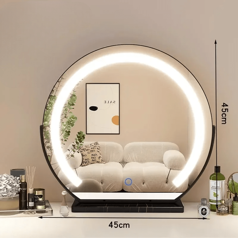 Miroir de maquillage LED rotatif semi - circulaire - Miroirlume