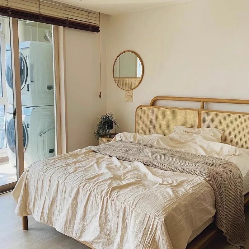 Miroir mural rond en bois style chinois rétro - Miroirlume