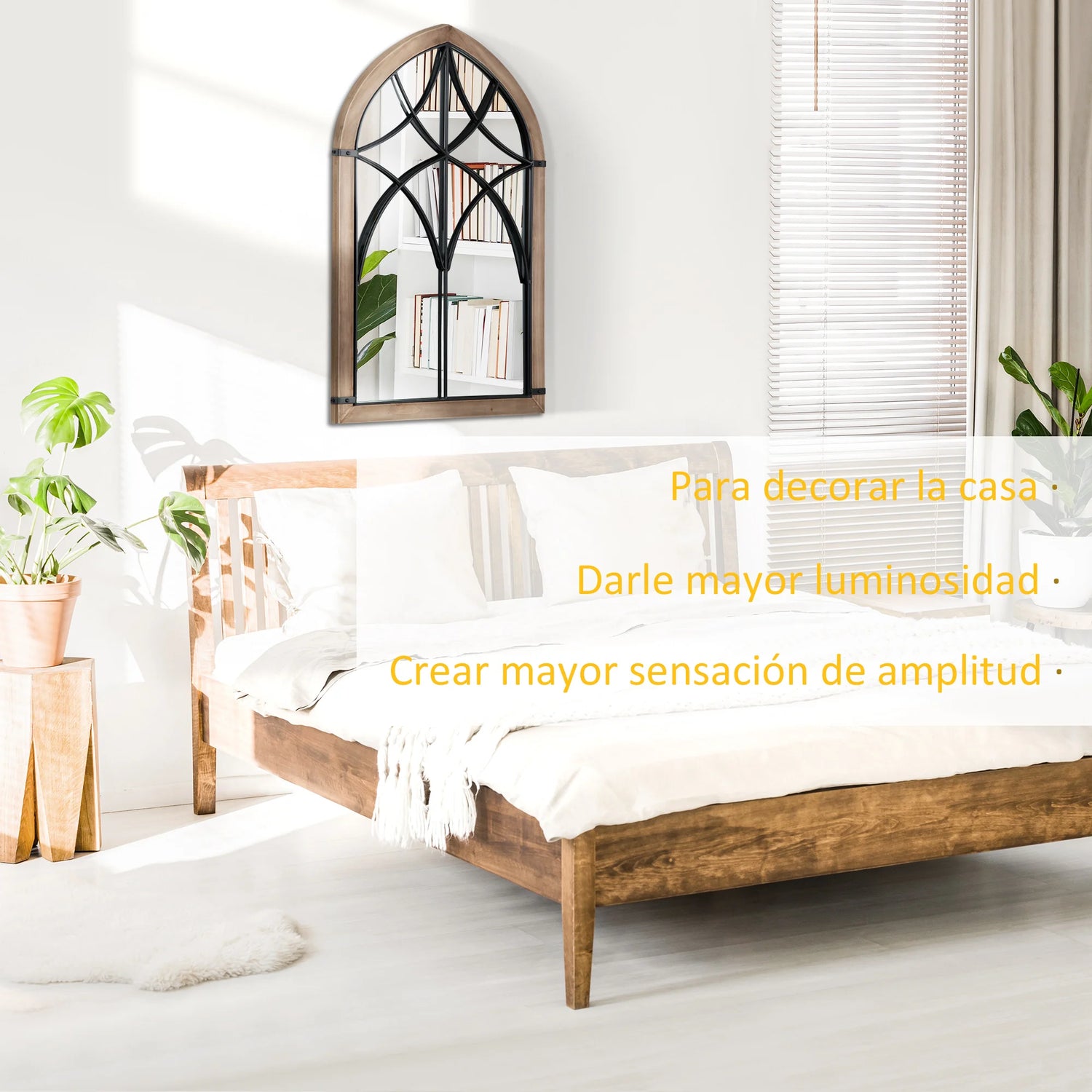 Miroir mural vintage bois salon chambre - Miroirlume