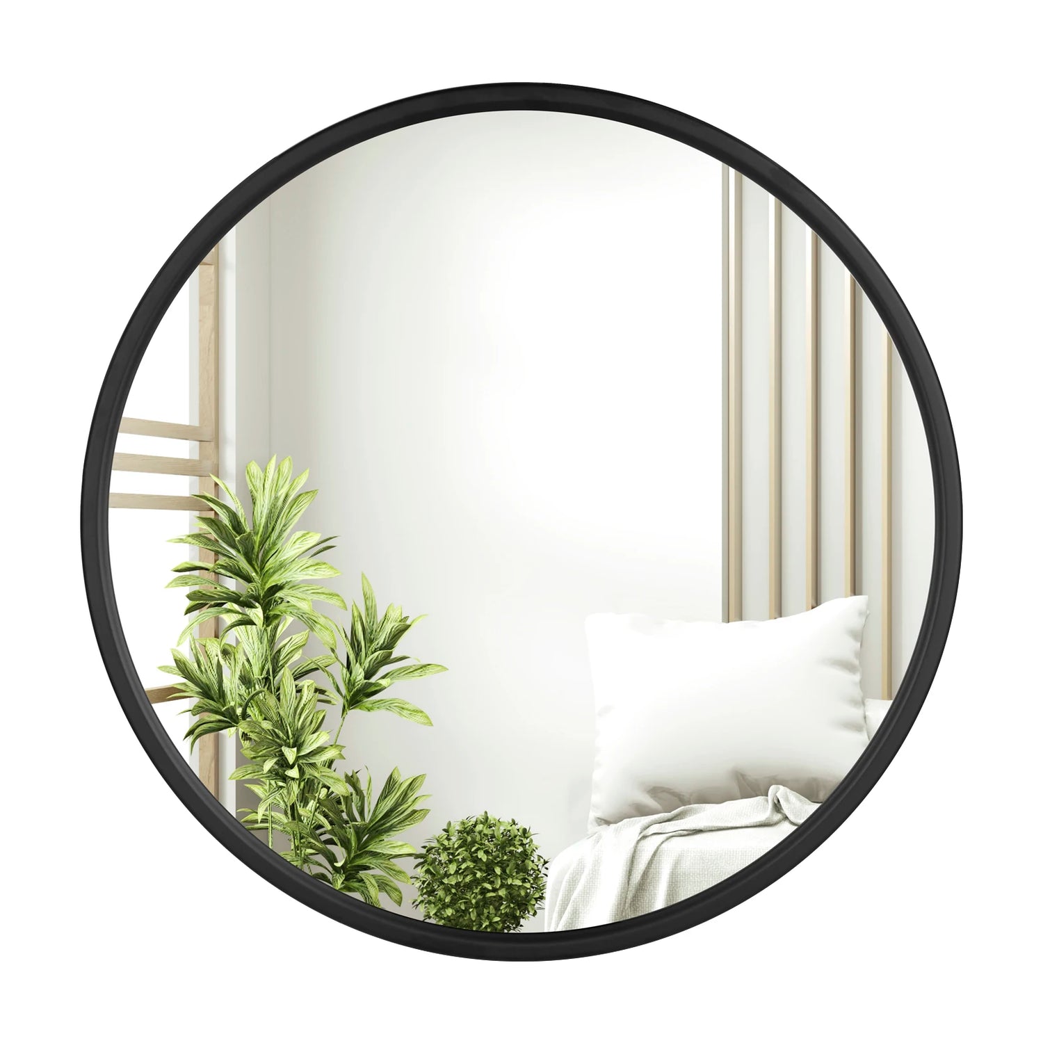 Miroir mural rond cadre doré décor maison - Miroirlume