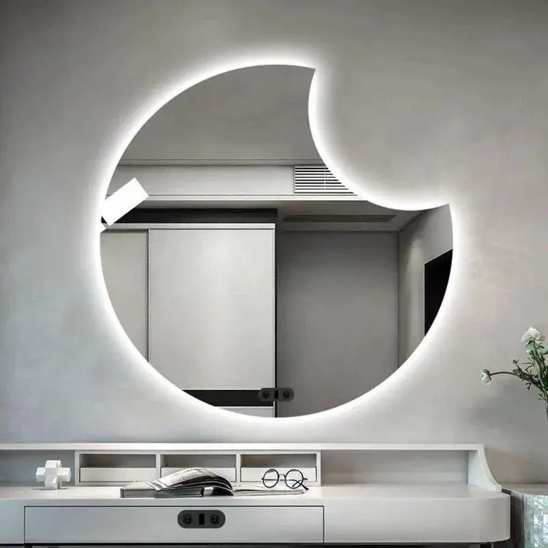 Miroir de maquillage mural LED intelligent rond - Miroirlume
