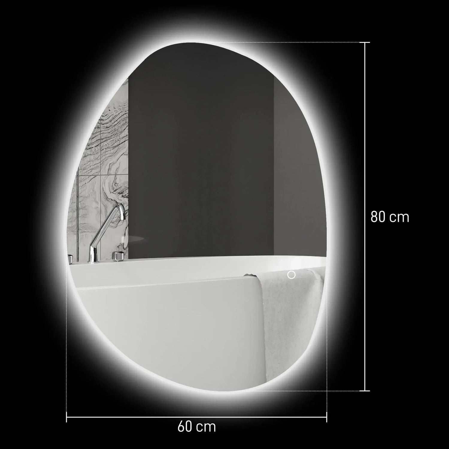 Miroir LED de salle de bain antibuée avec 3 couleurs - Miroirlume