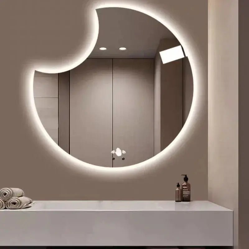 Miroir de maquillage mural LED intelligent rond - Miroirlume