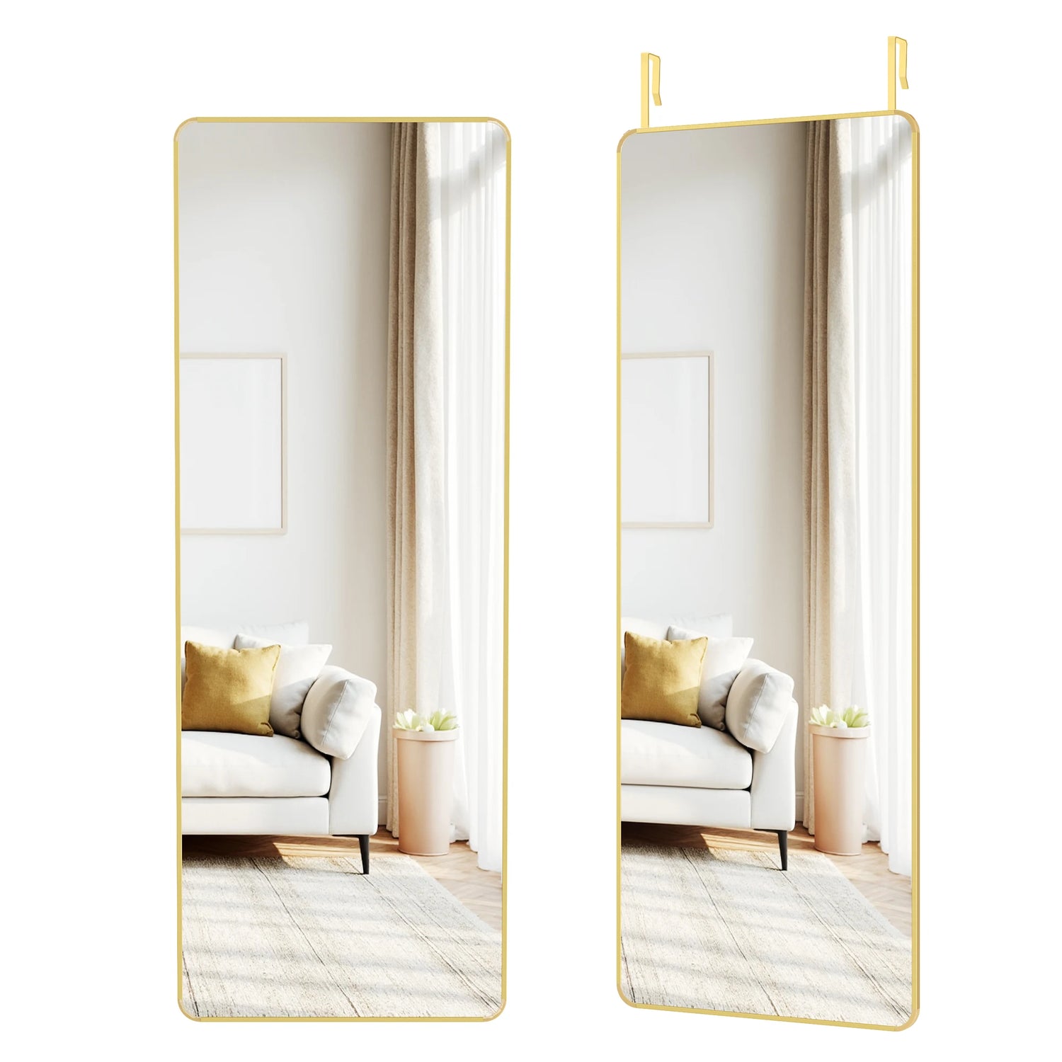 Miroir mural intégral cadre aluminium chambre - Miroirlume