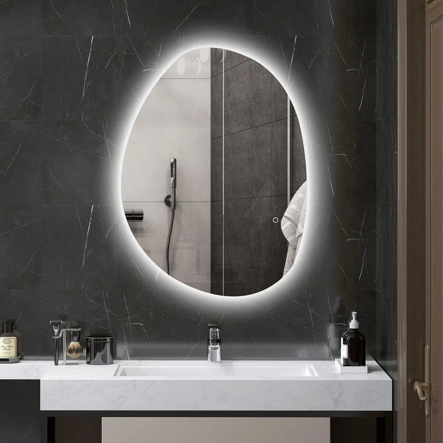 Miroir LED de salle de bain antibuée avec 3 couleurs - Miroirlume
