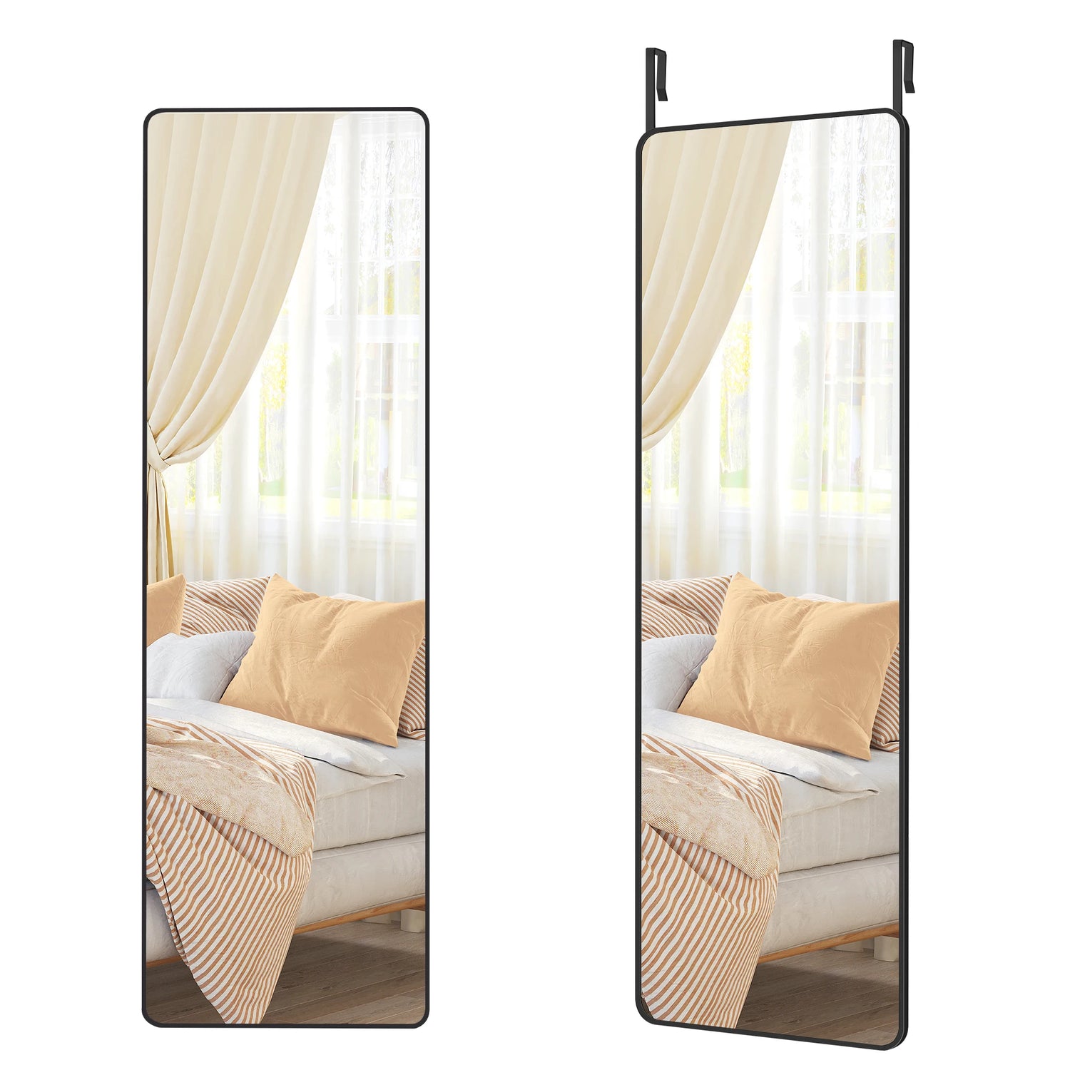 Miroir mural intégral cadre aluminium chambre - Miroirlume