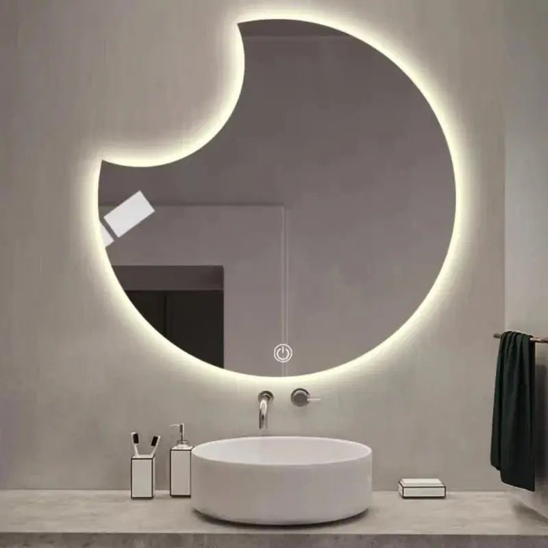 Miroir de maquillage mural LED intelligent rond - Miroirlume