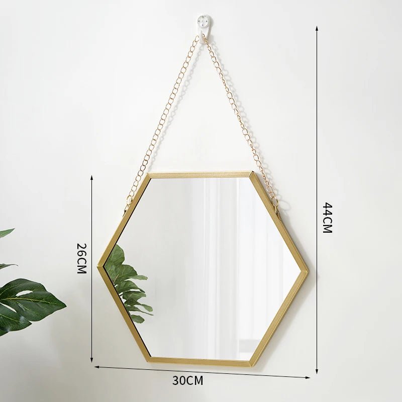 Miroir décoratif hexagonal suspendu - Miroirlume
