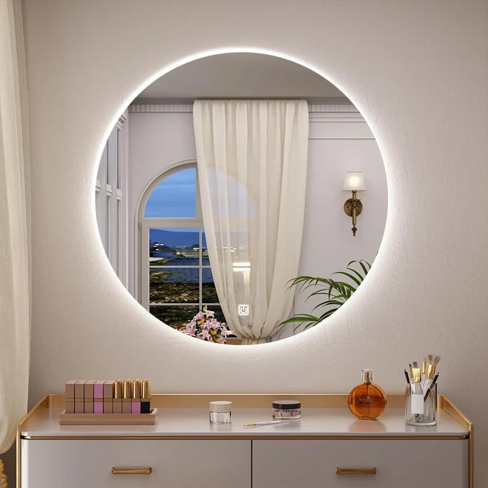 Miroir salle de bain LED rond dimmable IP54 - Miroirlume