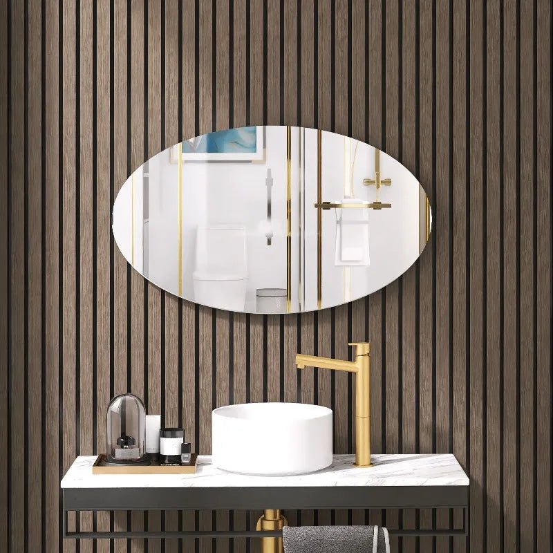 Miroir mural ovale sans cadre élégant - Miroirlume