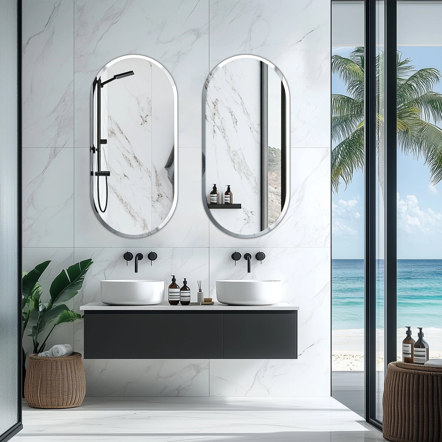 Miroir mural sans cadre poli biseauté - Miroirlume