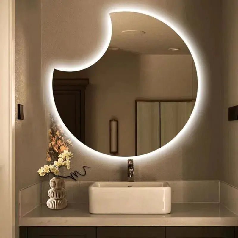 Miroir de maquillage mural LED intelligent rond - Miroirlume