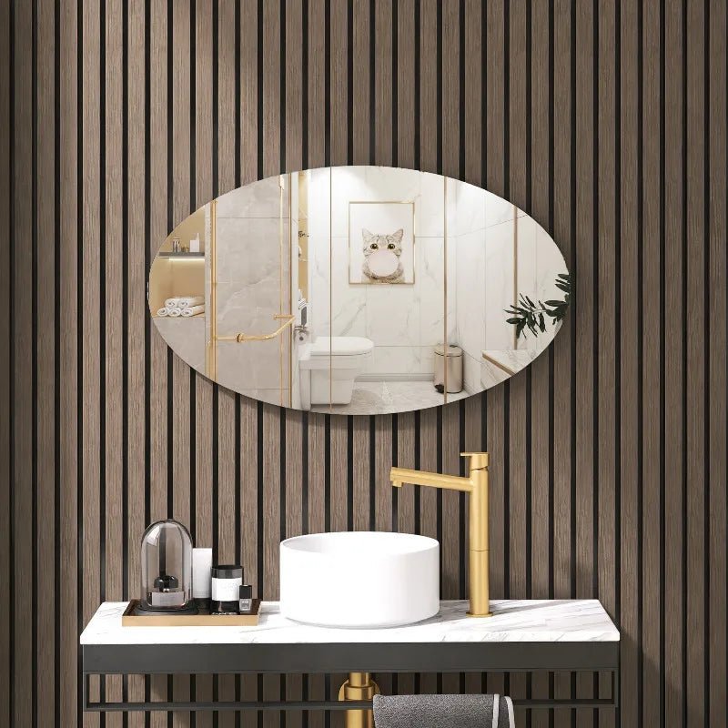 Miroir mural ovale sans cadre élégant - Miroirlume