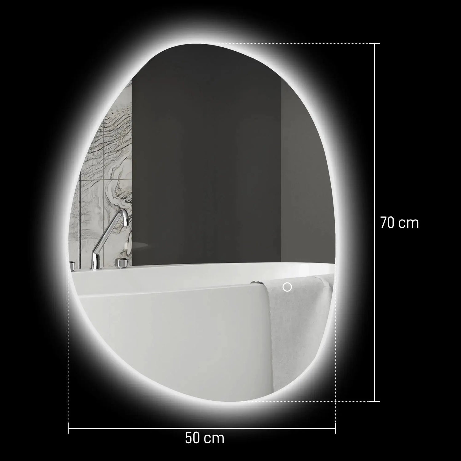 Miroir LED de salle de bain antibuée avec 3 couleurs - Miroirlume