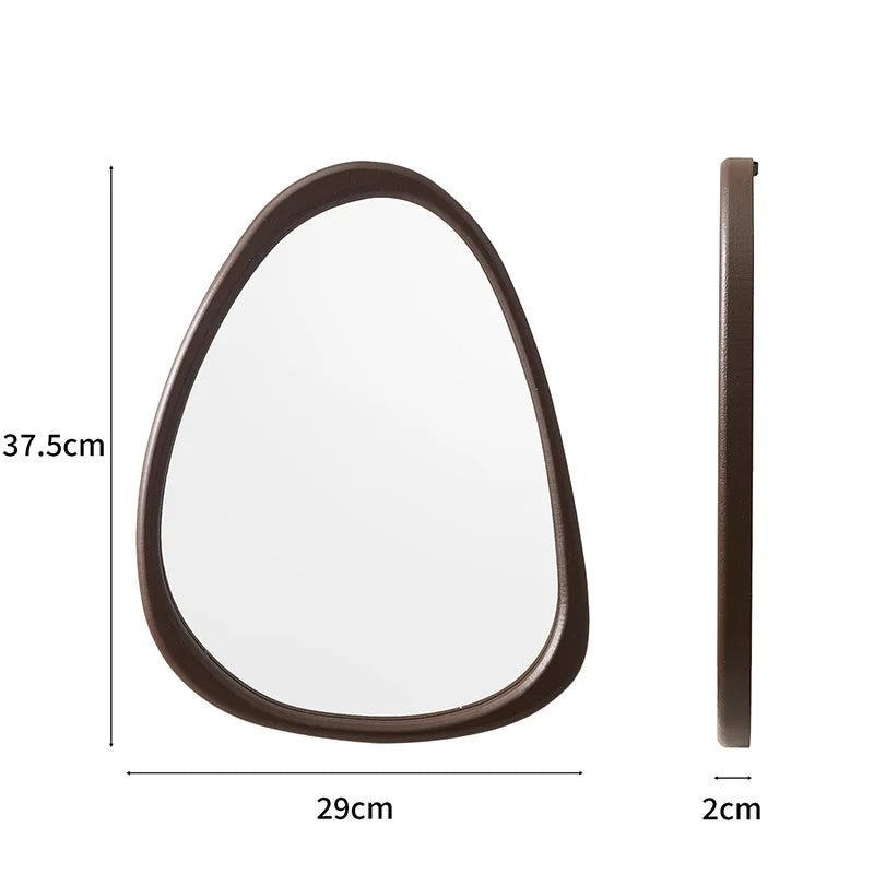  Miroir mural irrégulier bois asymétrique décoratif - Miroirlume