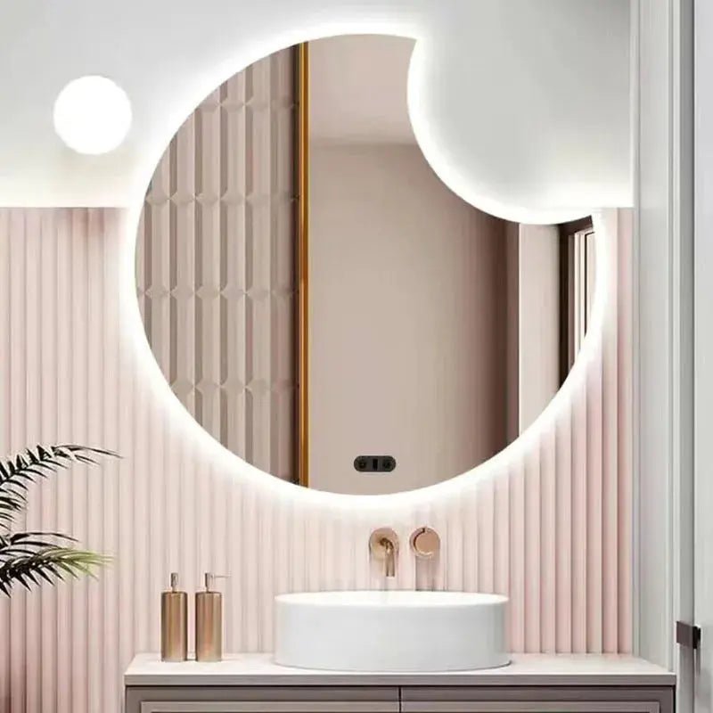 Miroir de maquillage mural LED intelligent rond - Miroirlume