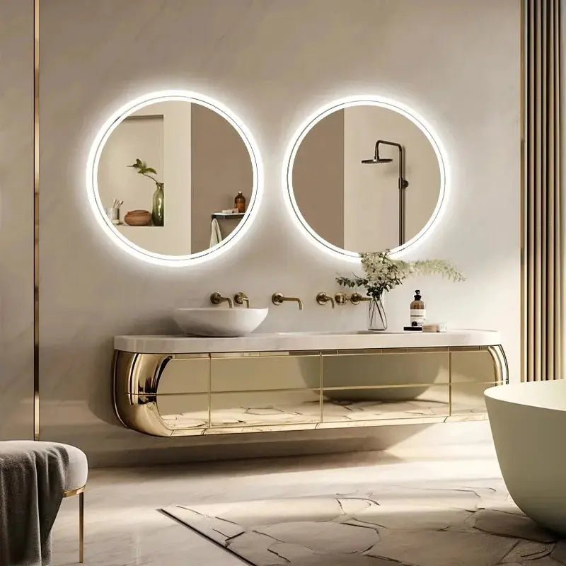 Miroir de salle de bain LED HD rond rétroéclairé - Miroirlume