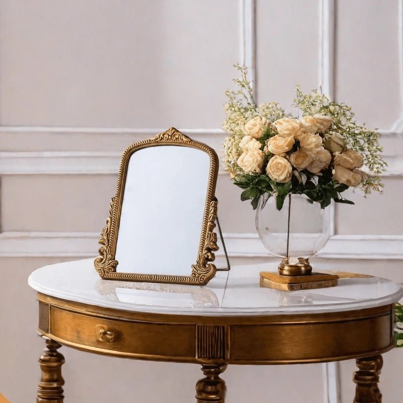 Miroir baroque doré mural vintage cadre bois - Miroirlume