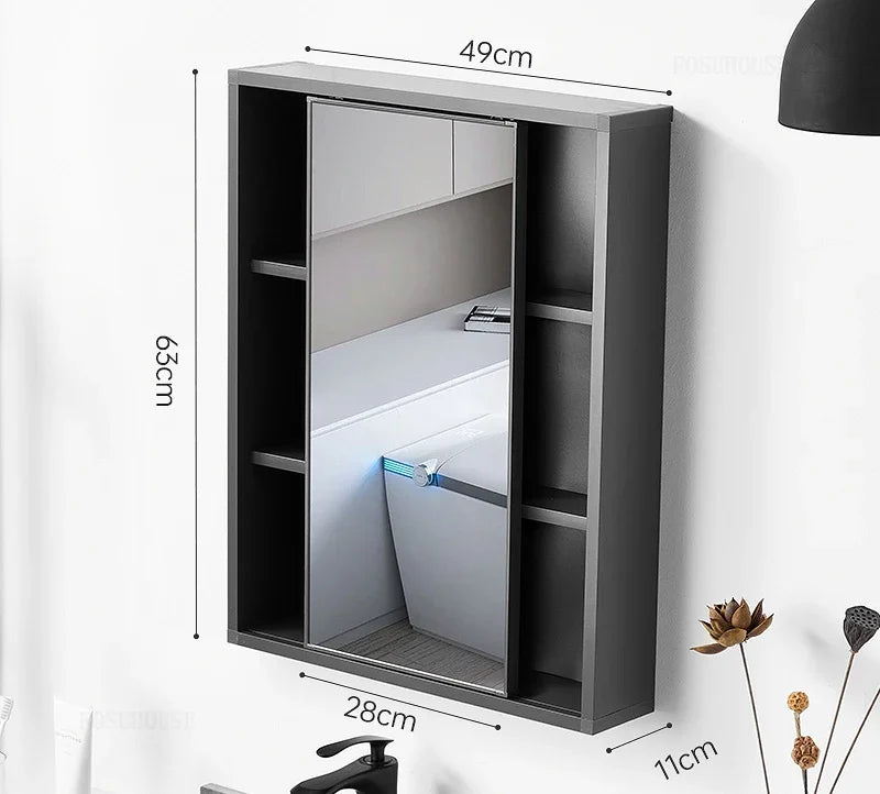 Armoire miroir coulissante salle de bain moderne - Miroirlume